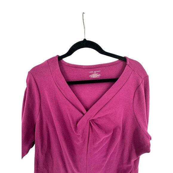Lane Bryant Twist Front V-Neck Top Size 18/20 Casual Relaxed School Career - Picture 3 of 7